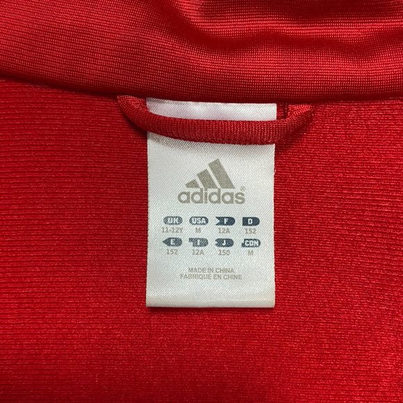 Adidas Womens Three Stripe Athletic Track Jacket Red Sz M - Picture 6 of 12